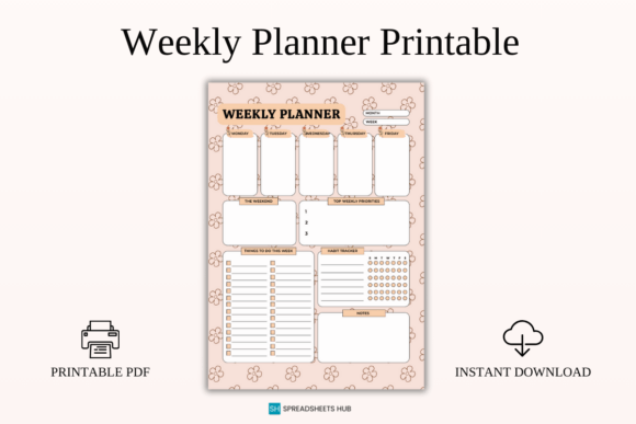Download Minimal Weekly Planner Printable PDF - Premium Resources