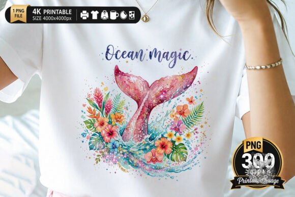 Download Ocean Magic Watercolor Whale Tail - Premium Bundle