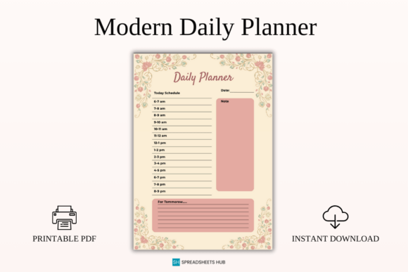 Download Modern Daily Planner PDF Printable - Premium Bundle